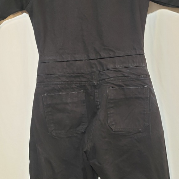 Nasty Gal Size 10 Black Short Sleeve Utility Jumpsuit 100% Cotton - Picture 5 of 9